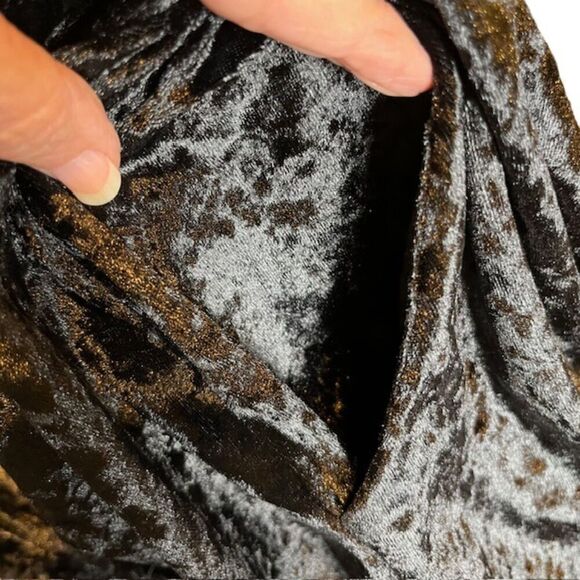 Heart & Hips Black Velvet Textured Jogger Elastic Waist Pockets Cuffed Medium - Picture 8 of 9